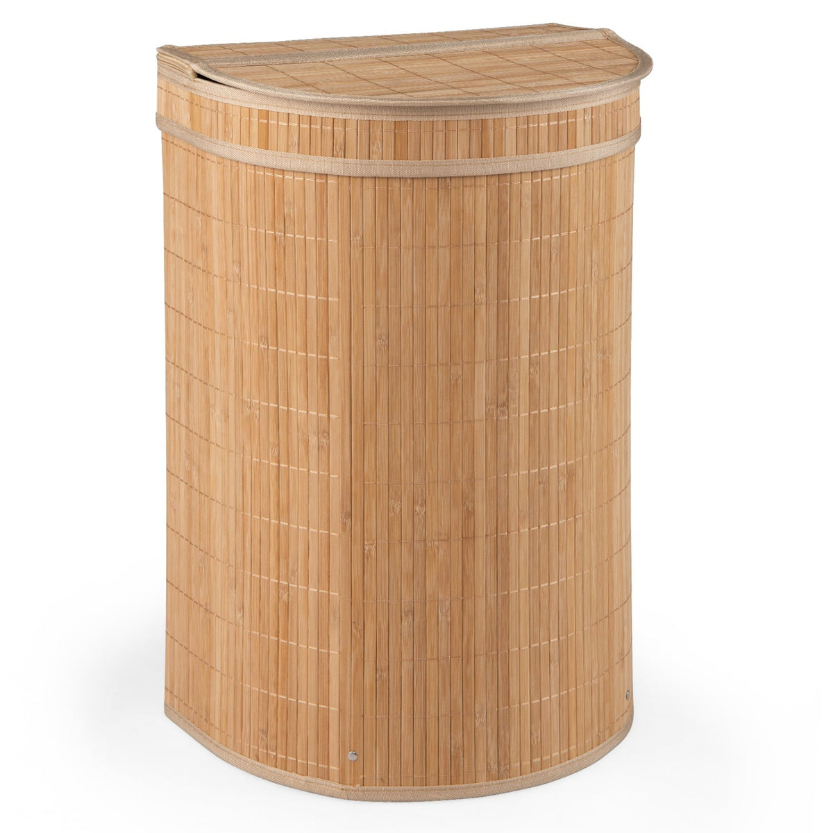 19 Gallon Bamboo Laundry Hamper with Zippered Lid