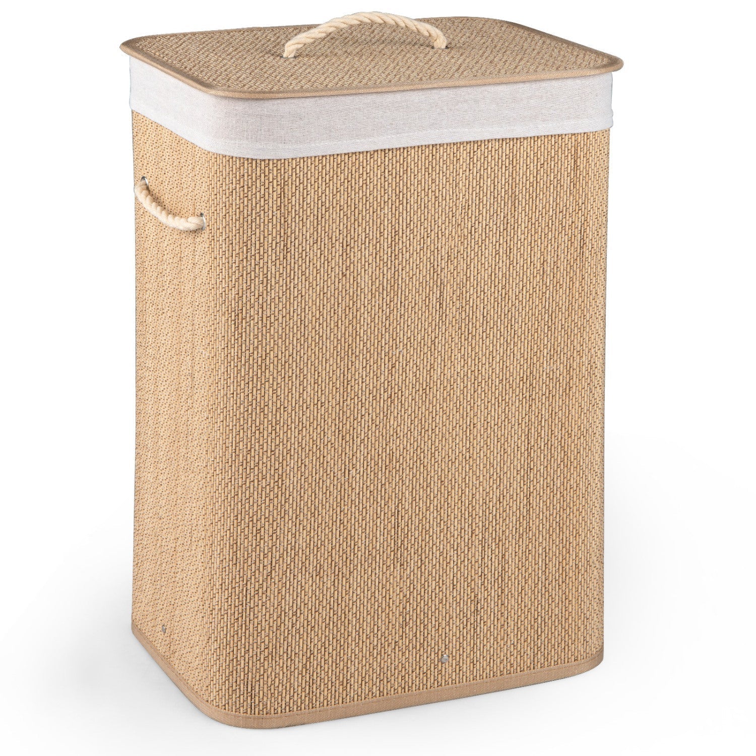 19 Gallon Bamboo Laundry Hamper with Removable Liner