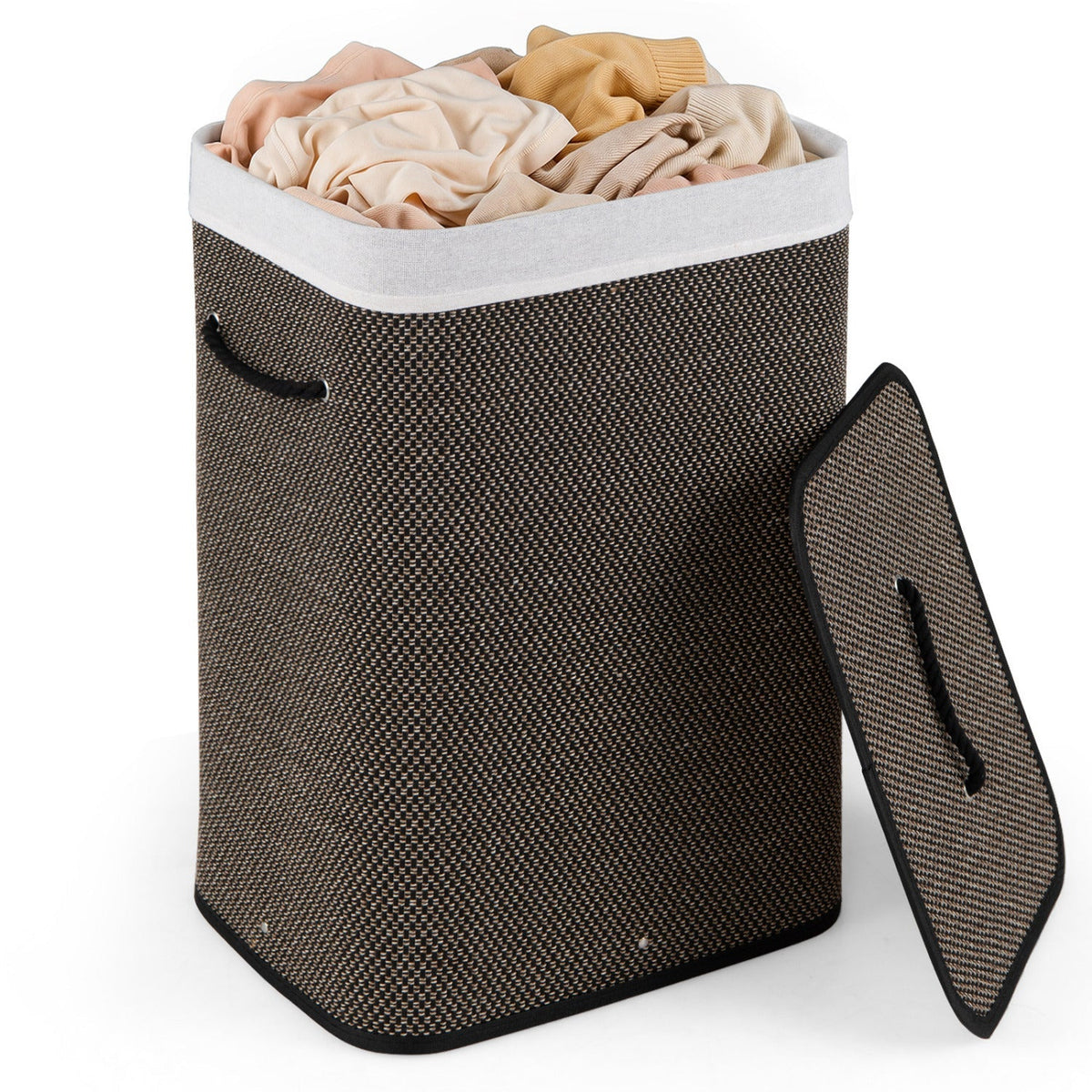 19 Gallon Bamboo Laundry Hamper with Removable Liner