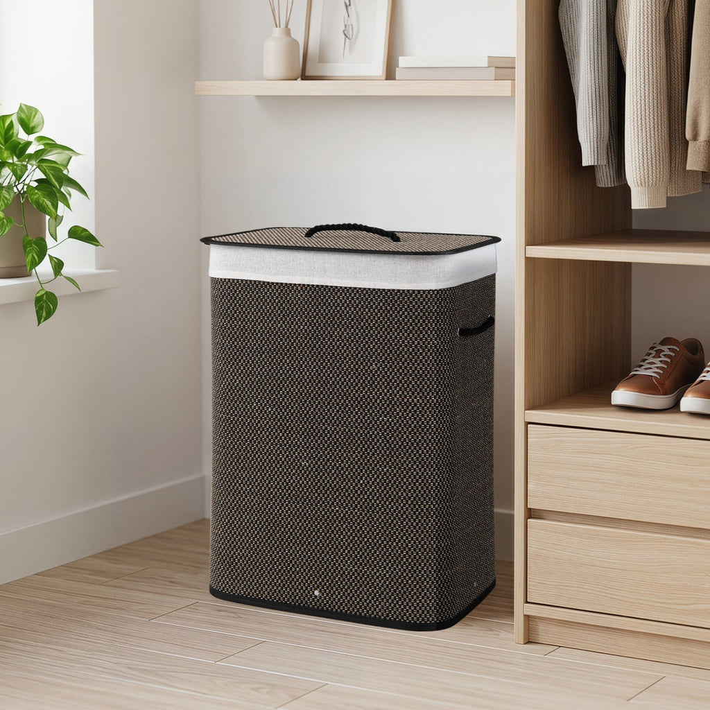 19 Gallon Bamboo Laundry Hamper with Removable Liner