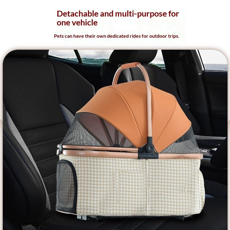 Detachable Foldable Shock-absorbing Lightweight And Portable Pet Stroller Suitable For Outdoor Use