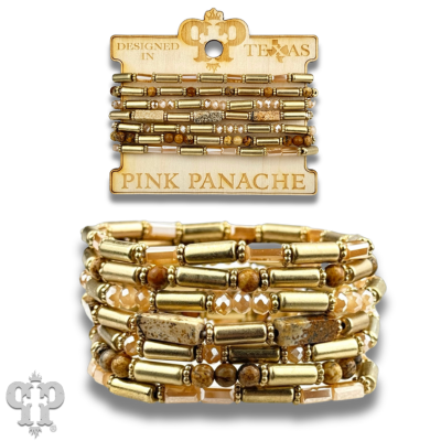 Matte gold and mixed bead bracelet