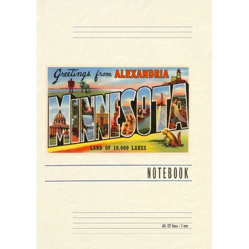 Vintage Lined Notebook Greetings from Alexandria, Minnesota - Paperback
