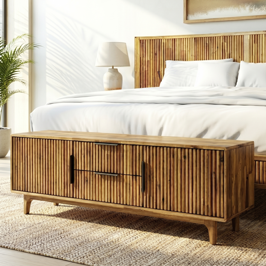 Bosk Solid Wood Storage Bench