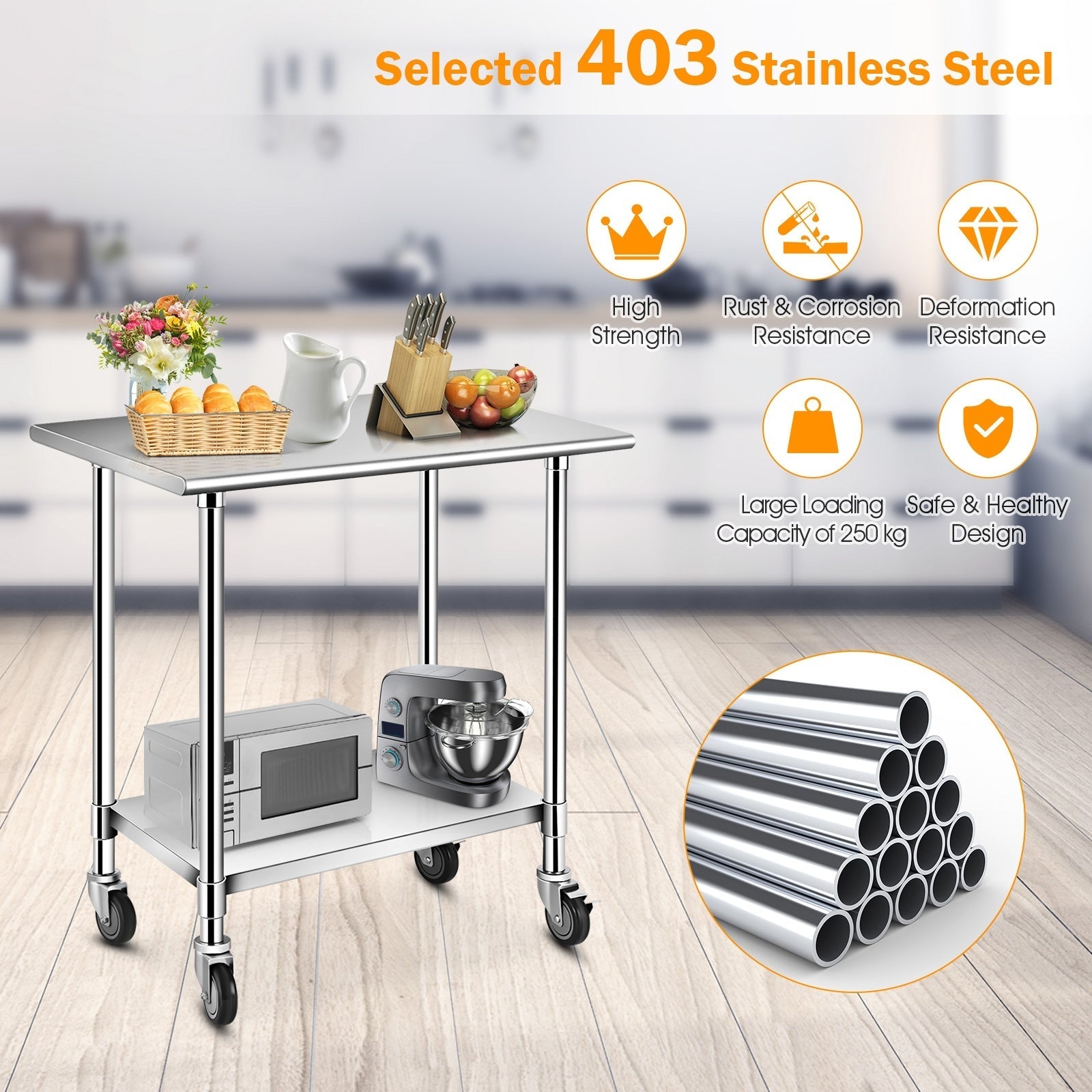 Stainless Steel Commercial Kitchen Prep and Work Table