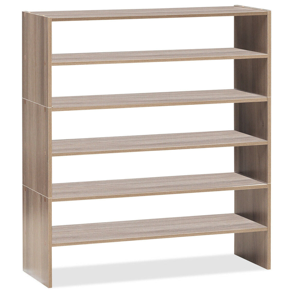 3 Pieces 31-Inch Stackable Multi-Shape Shoe Rack