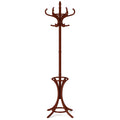 Wood Standing Hat Coat Rack with Umbrella Stand