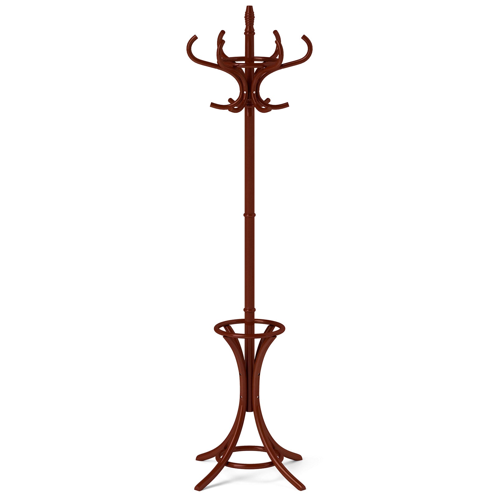 Wood Standing Hat Coat Rack with Umbrella Stand
