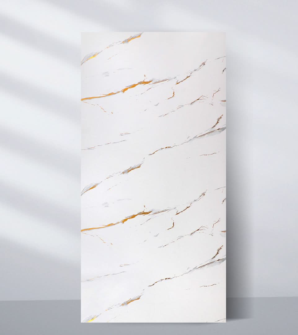 Caramel Vein PVC Marble PVC Wall Panel - Waterproof (4x8 ft, 32 sq. ft)