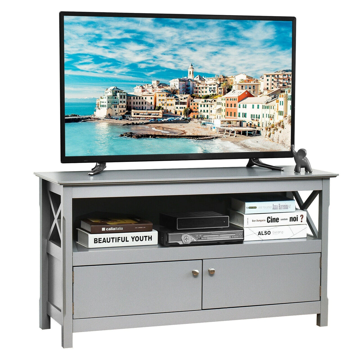 44 Inch Wooden Storage Cabinet TV Stand