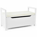 34.5 ×15.5 ×19.5 Inch Shoe Storage Bench with Cushion Seat for Entryway