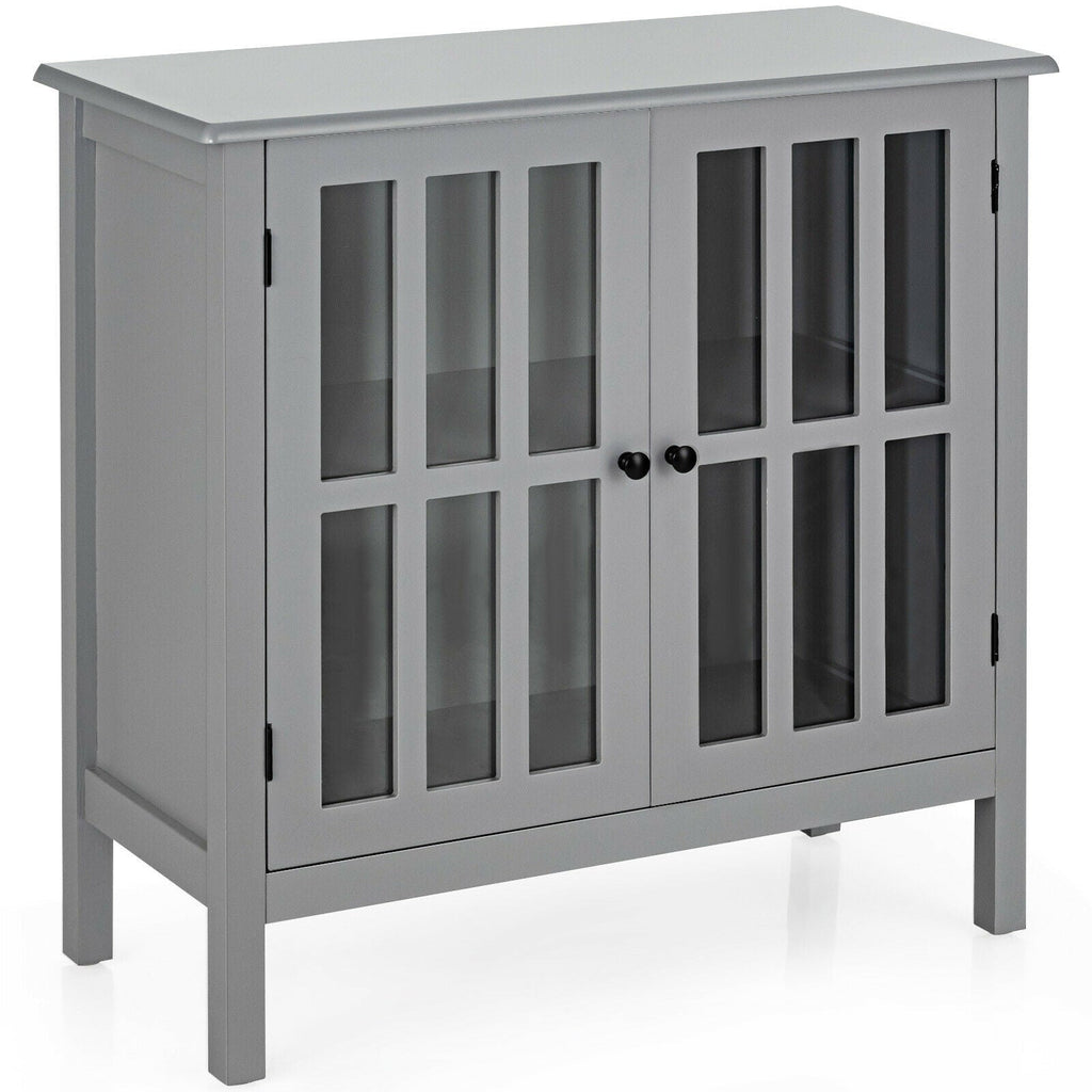 Glass Door Sideboard Console Storage Buffet Cabinet