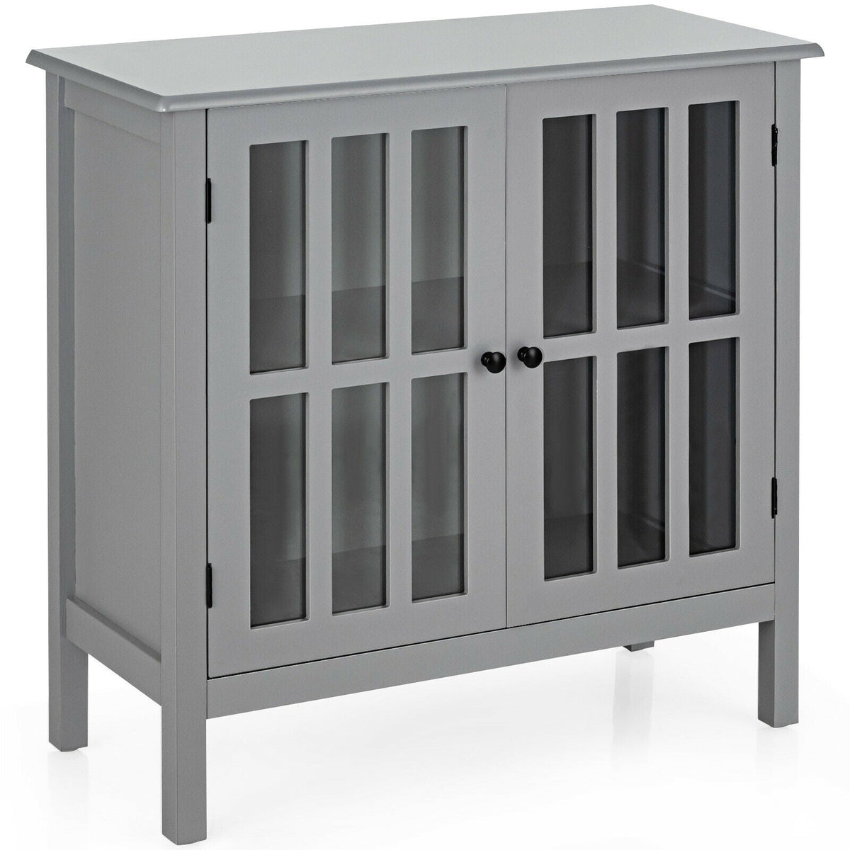Glass Door Sideboard Console Storage Buffet Cabinet