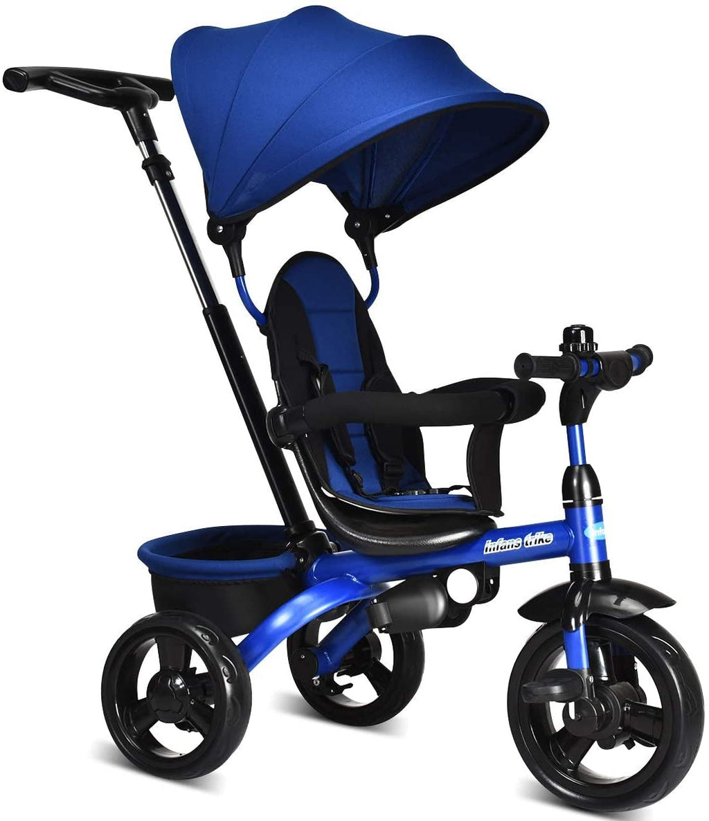 4-in-1 Kids Tricycle with Adjustable Push Handle