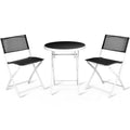 3 Pieces Patio Folding Bistro Set for Balcony or Outdoor Space