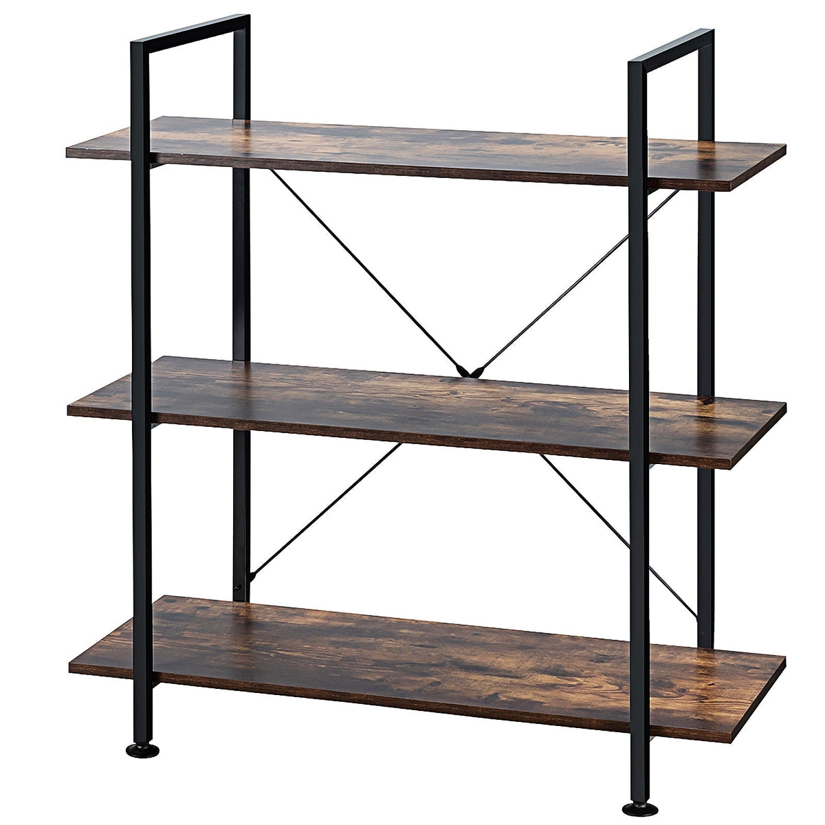 3/5 Tiers Industrial Bookcase with Metal Frame for Home Office-3