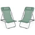 Portable Beach Chair Set of 2 with Headrest