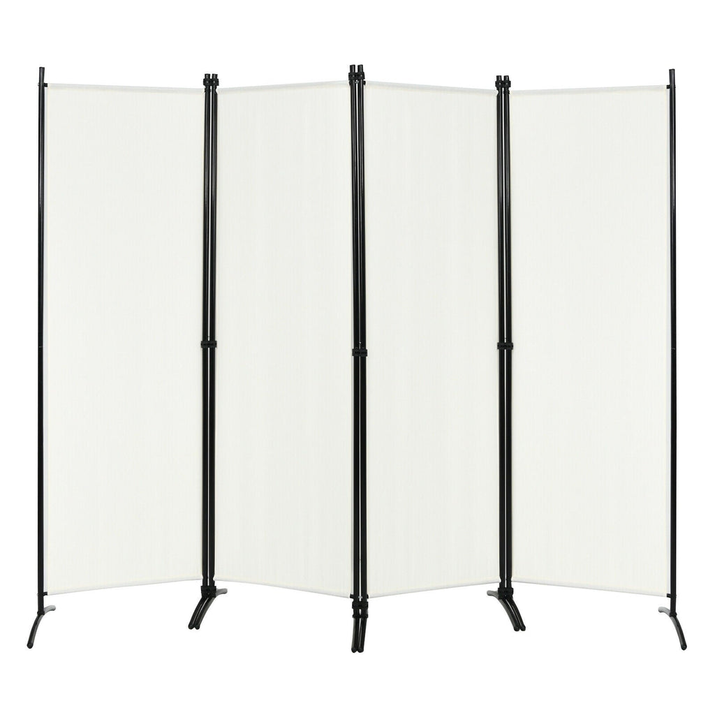 4-Panel Room Divider with Steel Frame