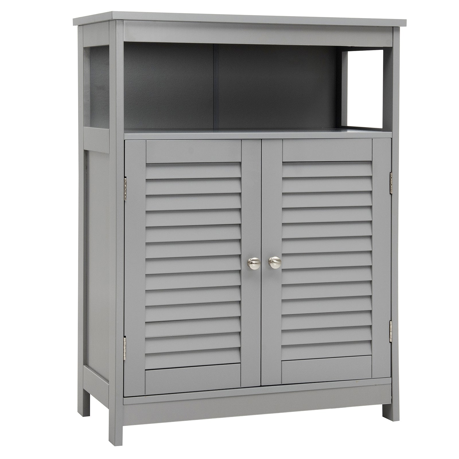 Wood Freestanding Bathroom Storage Cabinet with Double Shutter Door