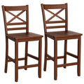 Set of 2 Bar Stools 25 Inch Counter Height Chairs with