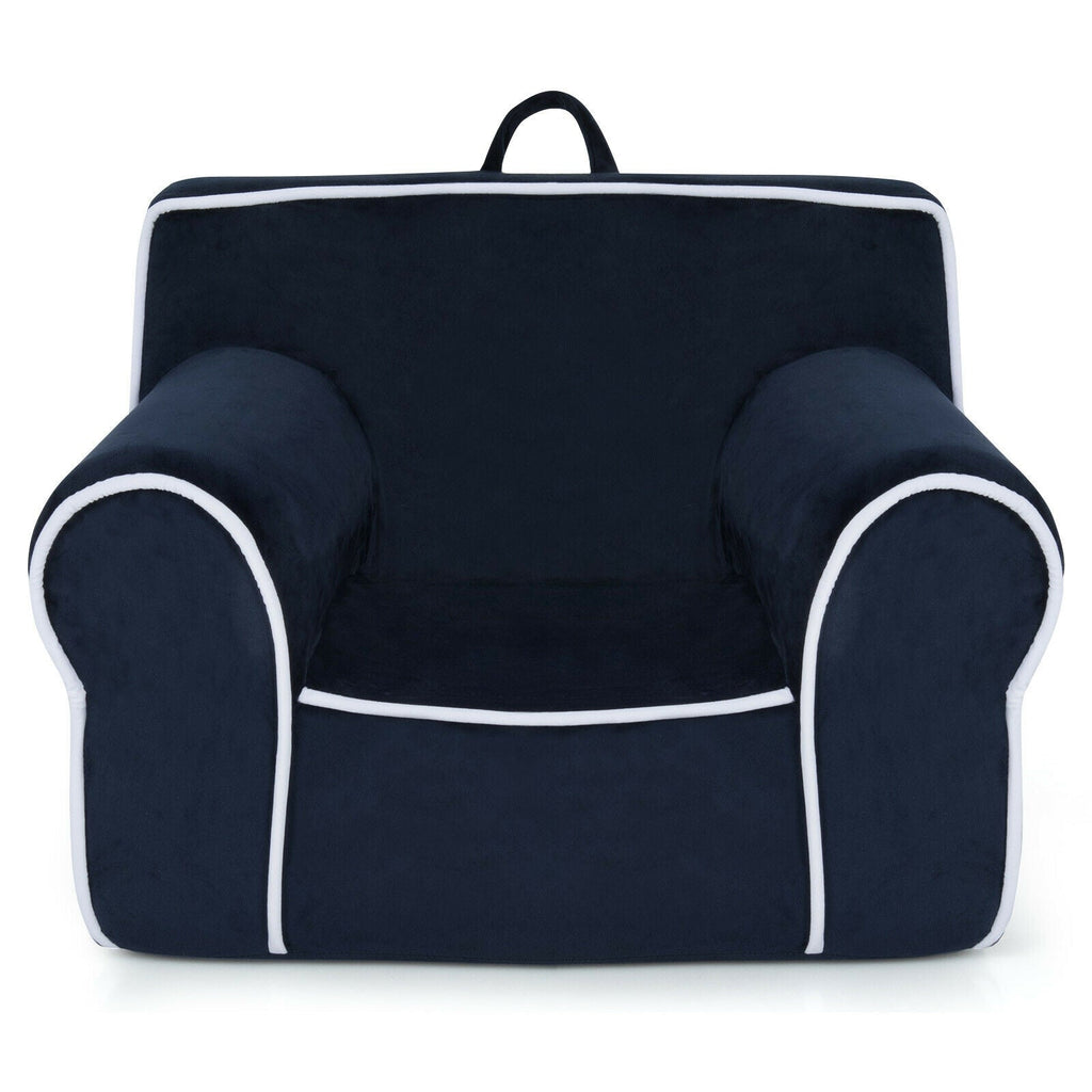 Upholstered Kids Sofa with Velvet Fabric and High-Quality Sponge