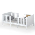 2-in-1 Convertible Kids Wooden Bedroom Furniture with Guardrails