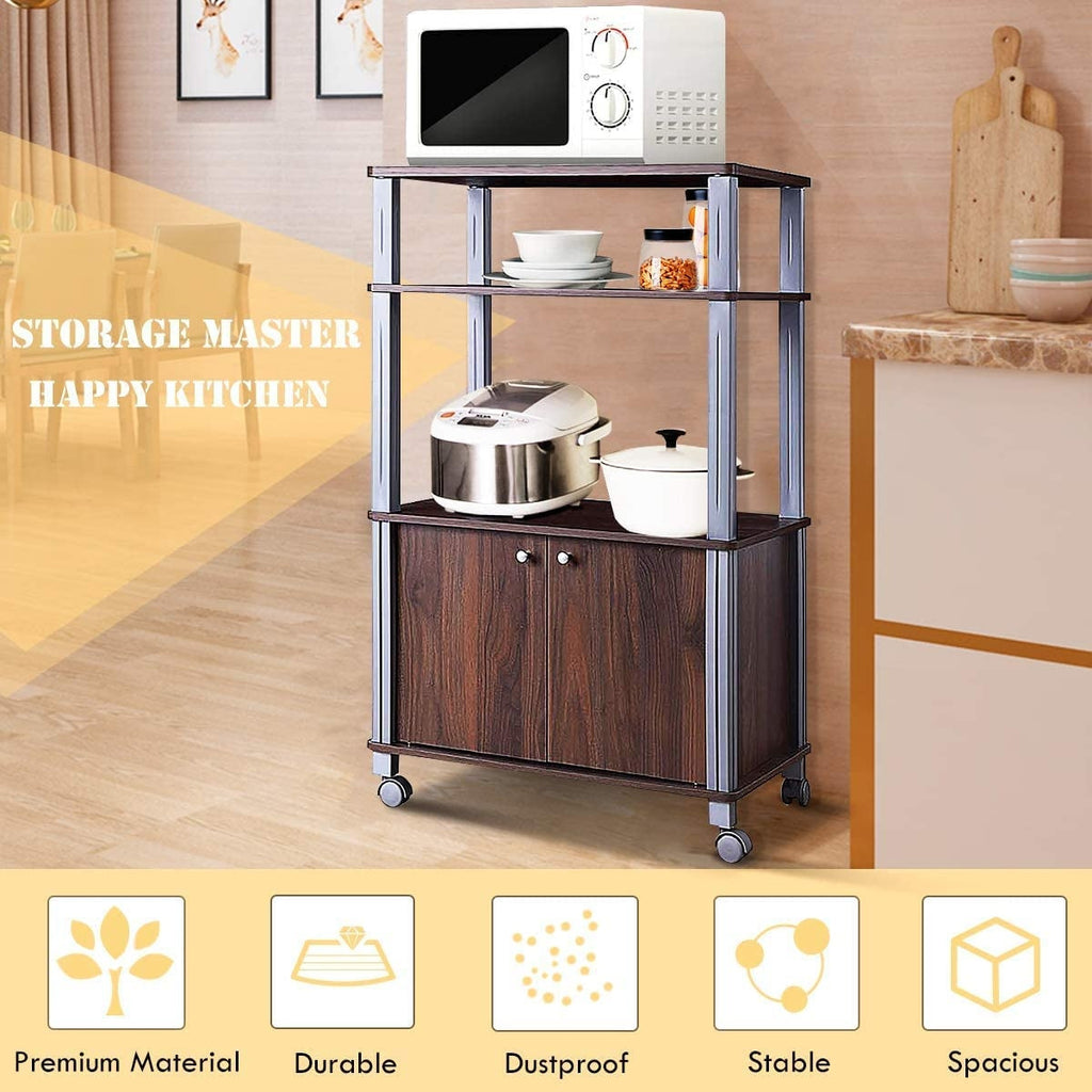 Microwave Rack Stand Rolling Storage Cart