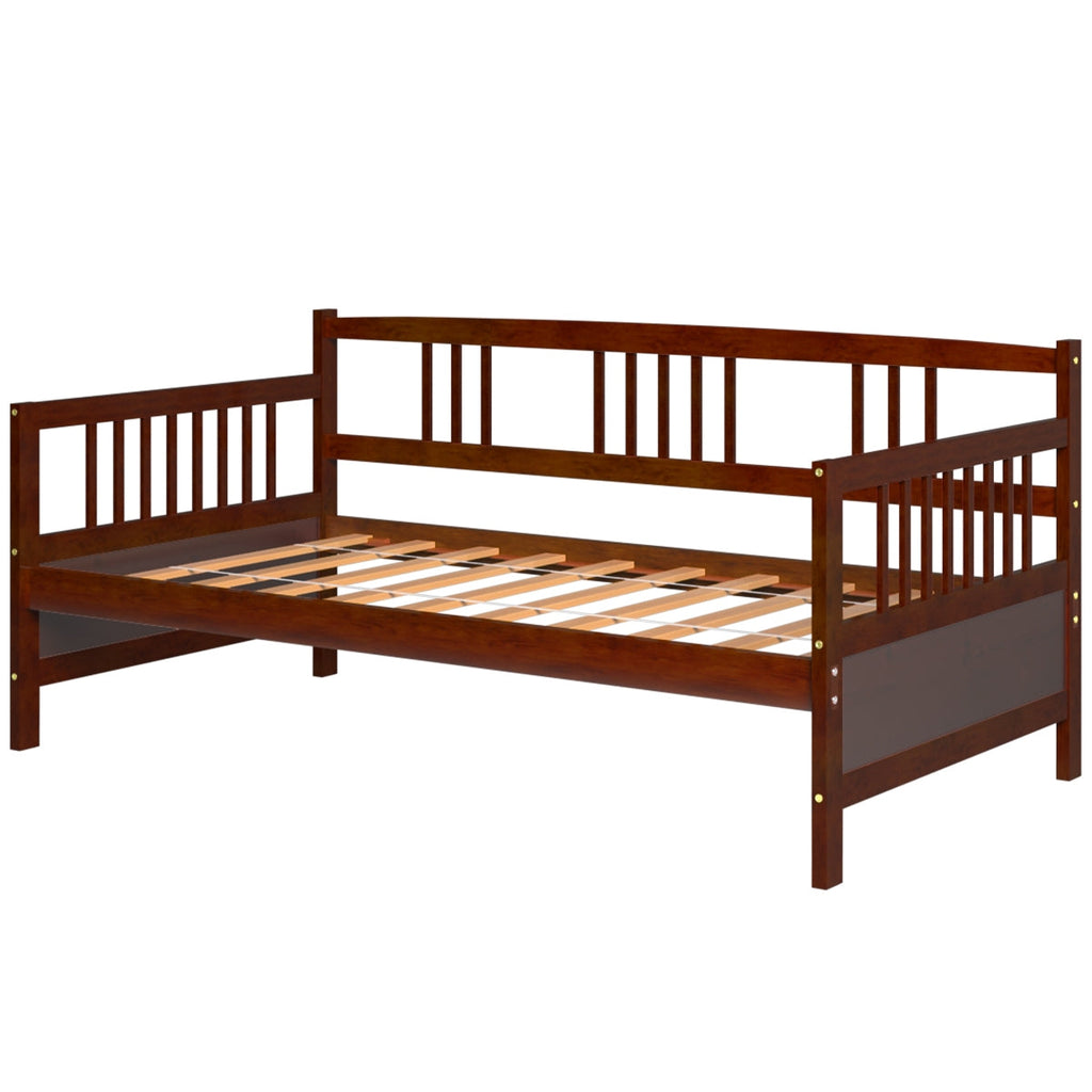 Twin Size Wooden Slats Daybed Bed with Rails