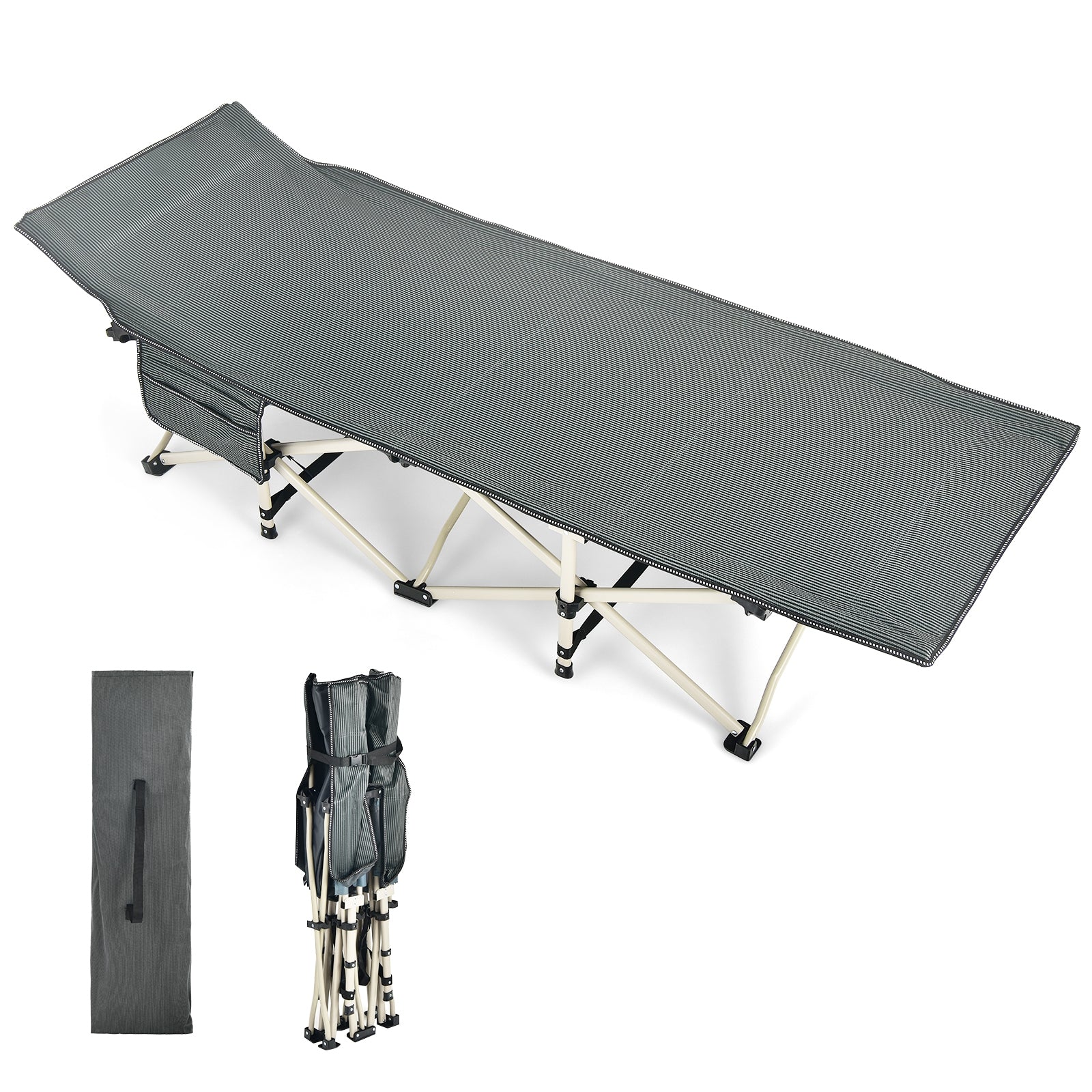 Wide Foldable Camping Cot with Carry Bag