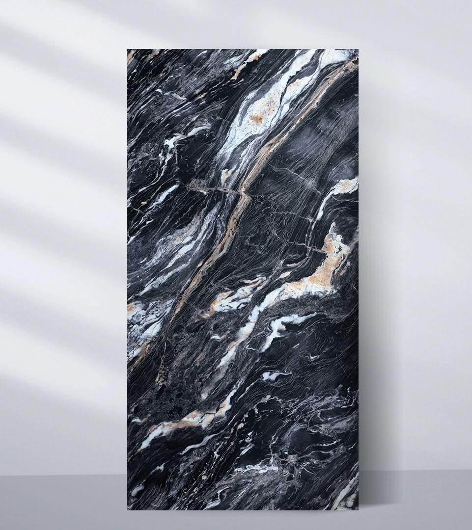 3D Doral Night Marble UV Protected PVC Wall Panel - 4x8 ft, Fireproof & Waterproof, (32 sq. ft)