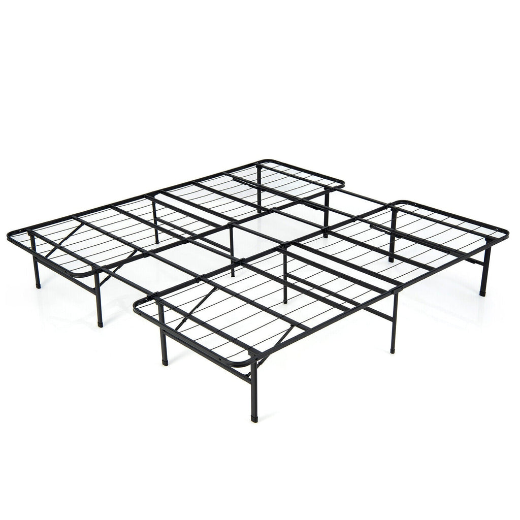 Full/King Size Folding Steel Platform Bed Frame for Kids and Adults