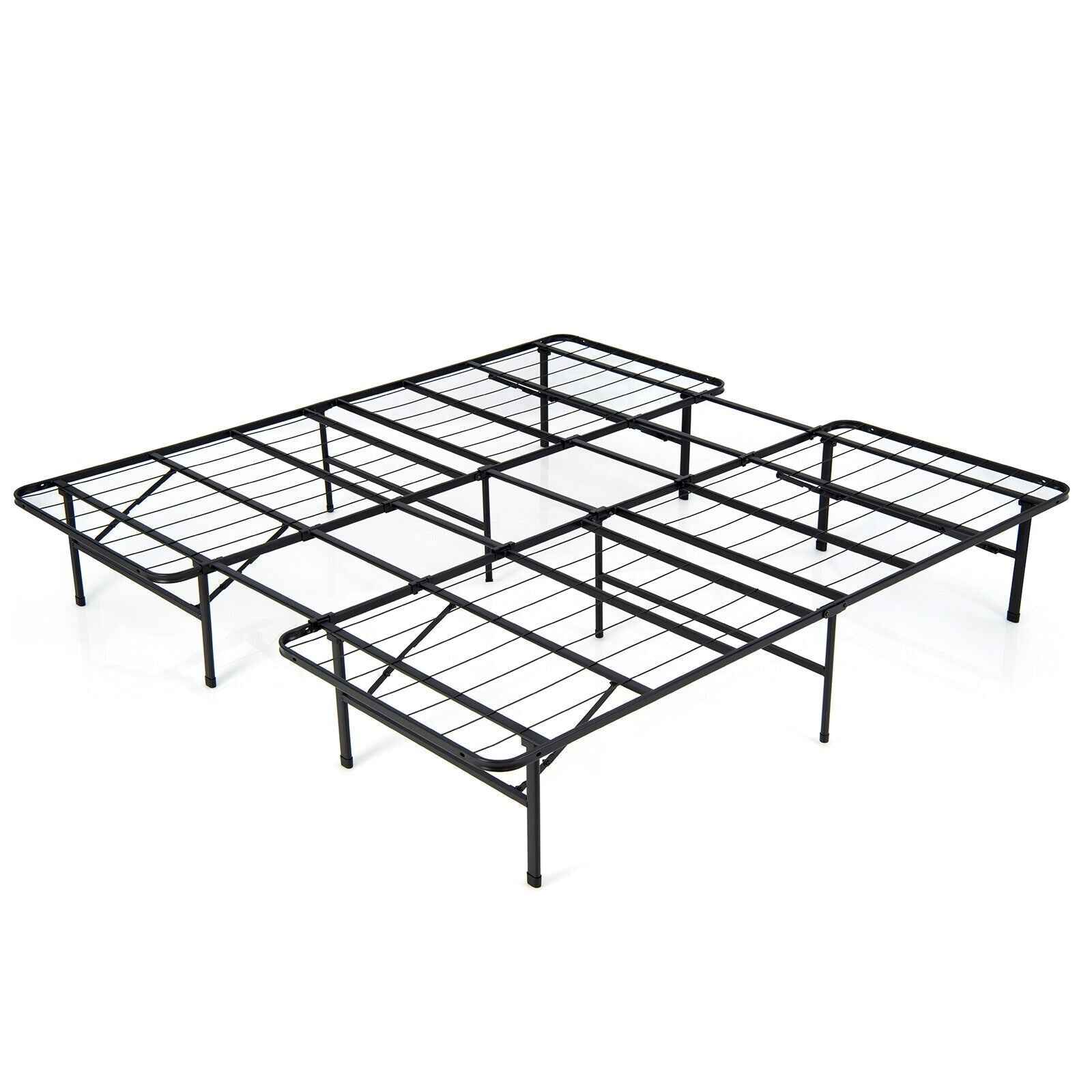 Full/King Size Folding Steel Platform Bed Frame for Kids and Adults