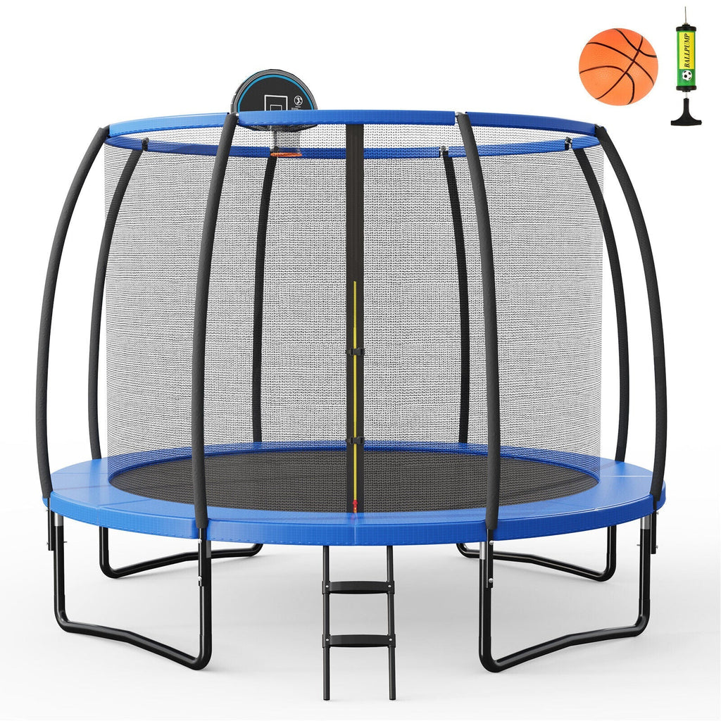 8/10 Feet Recreational Trampoline with Basketball Hoop