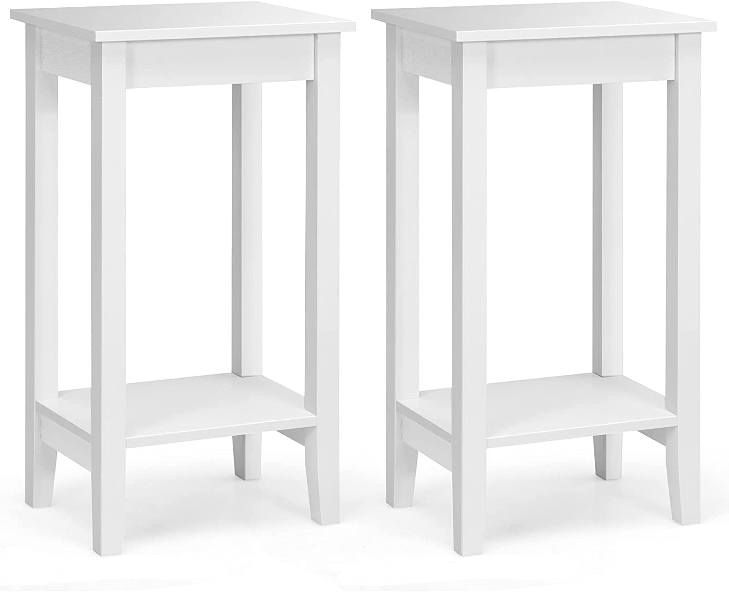 Set of 2 Versatile 2-Tier End Table with Storage Shelf