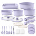 24-Piece Nonstick Cookware Set with Detachable Handles