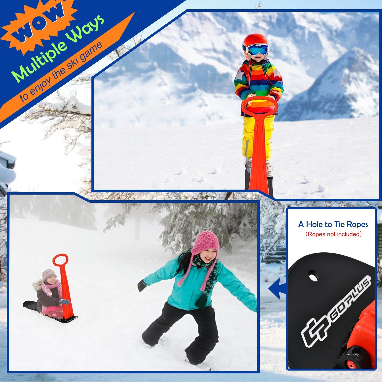 1-Rider Snow Scooter with Grip Handle