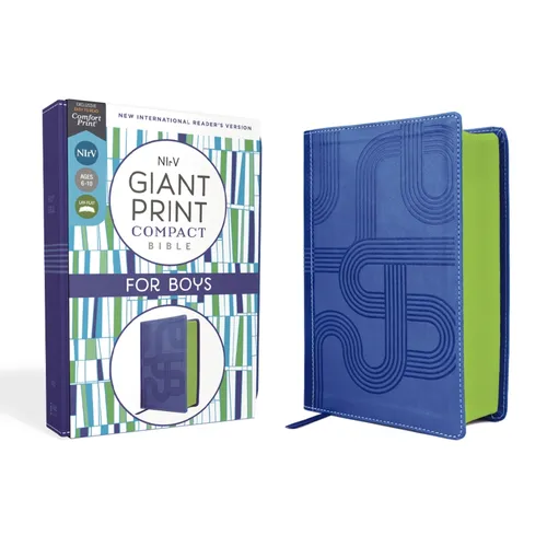 Nirv, Giant Print Compact Bible for Boys, Leathersoft, Blue, Comfort Print - Imitation Leather