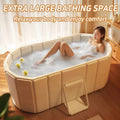 48-Inch Folding Portable Adult Bathtub with Corner Drain