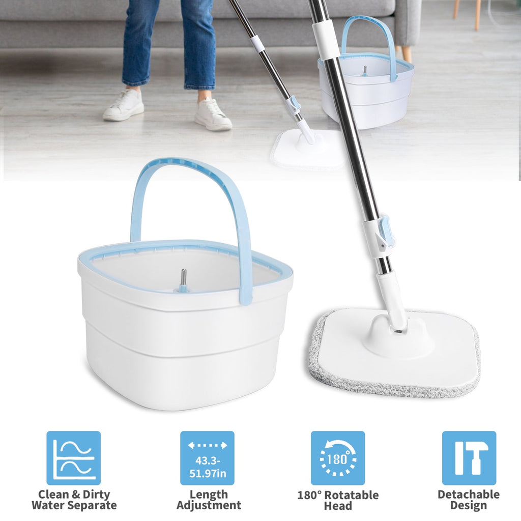 Spin Mop with Wringer Bucket Set for Easy Cleaning