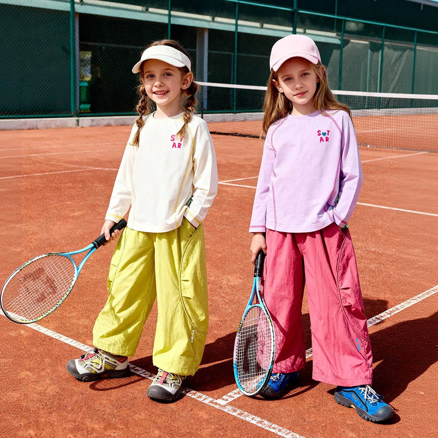 Kids Solid-Color Loose-Fit Wide-Leg Cropped Pants