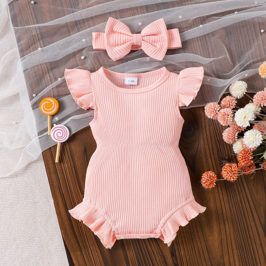 Multi-color Ribbed Romper For Toddlers