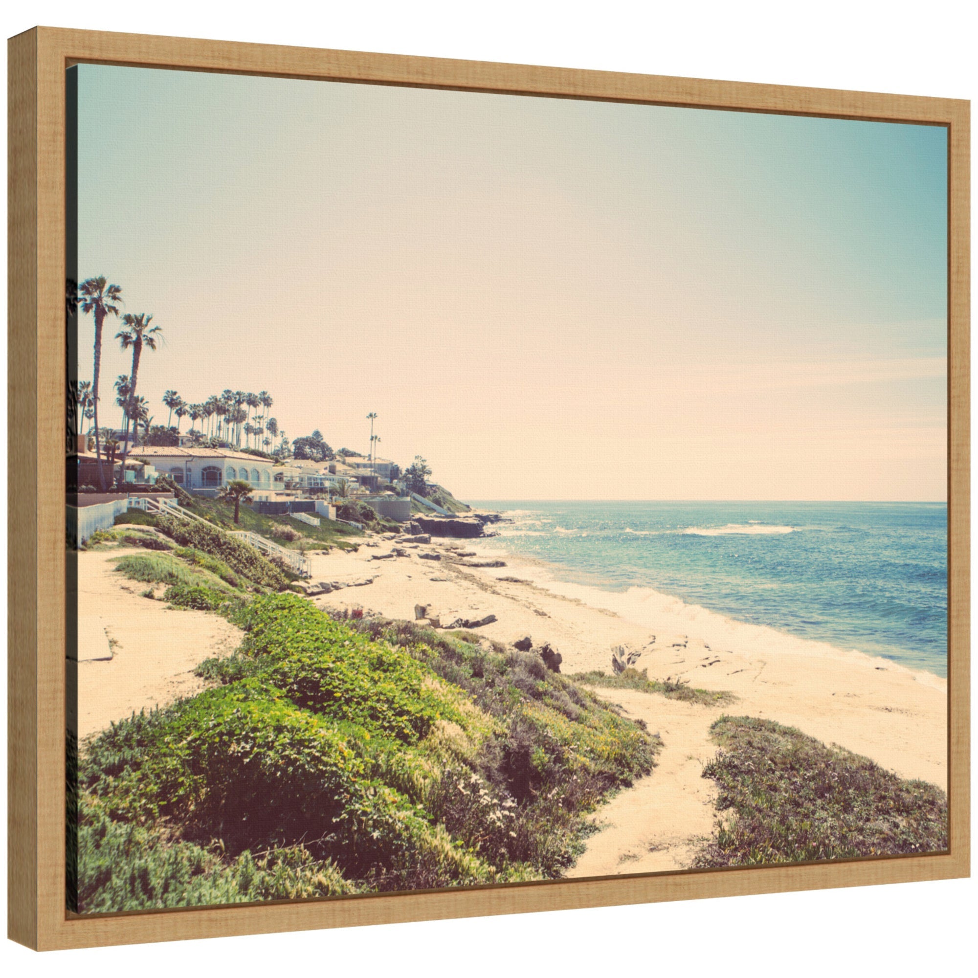 Sylvie Vintage Coastal Seaside Beach Framed Canvas by Saint and Sailor Studios