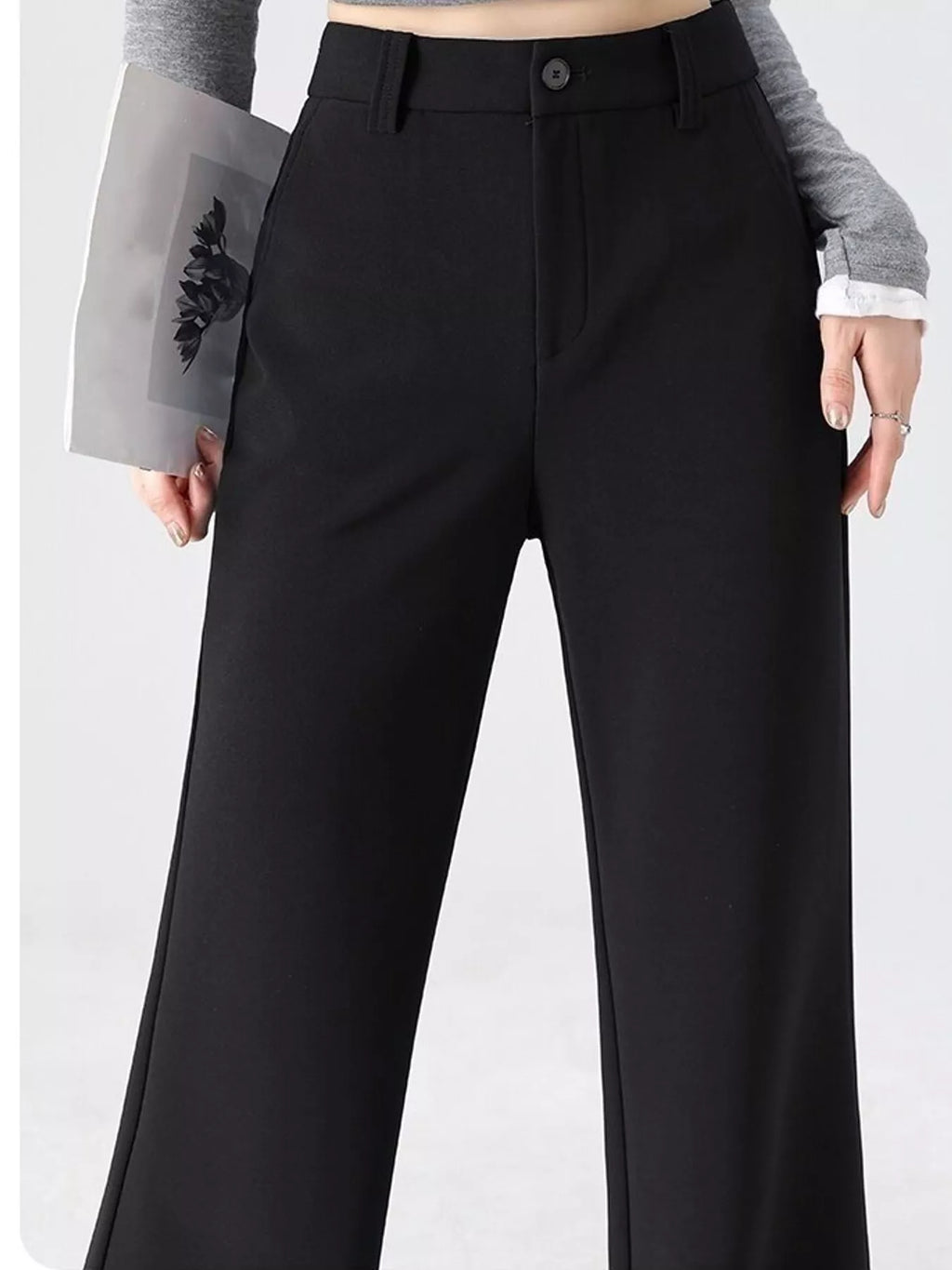 Full Size High-Waisted Slim-Fit Straight-Leg Pants Plus Size