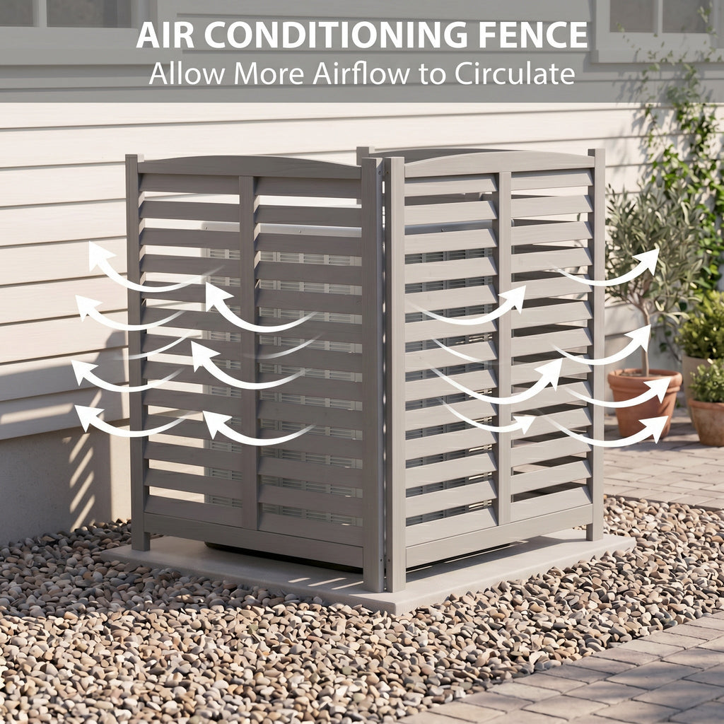 3-Panel Outdoor Air Conditioner Fence