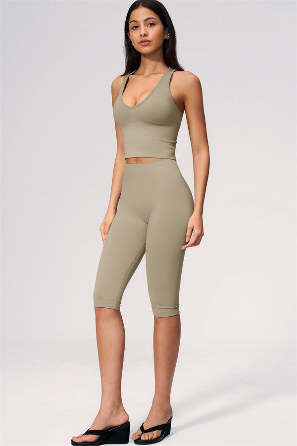 The Allure Crop Top Capri Leggings 2-Piece Set