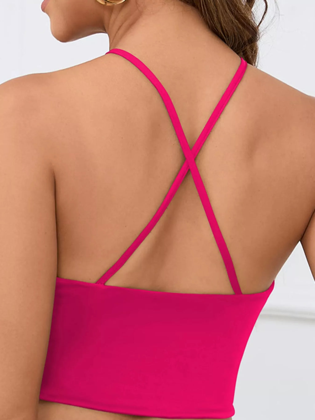 Halter Neck Cut-Out Crop Cami