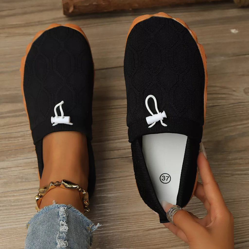 Round Toe Drawstring Slip-Ons