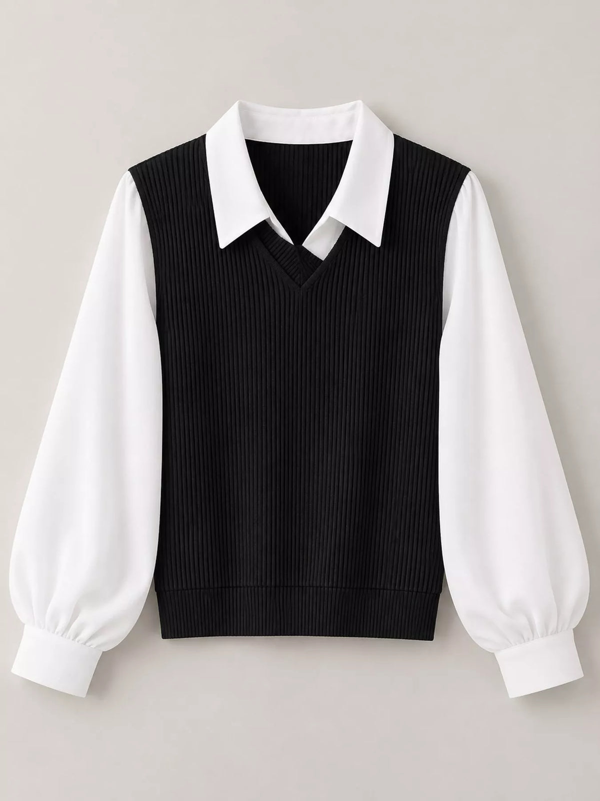 Layered Look Long Sleeve Blouse