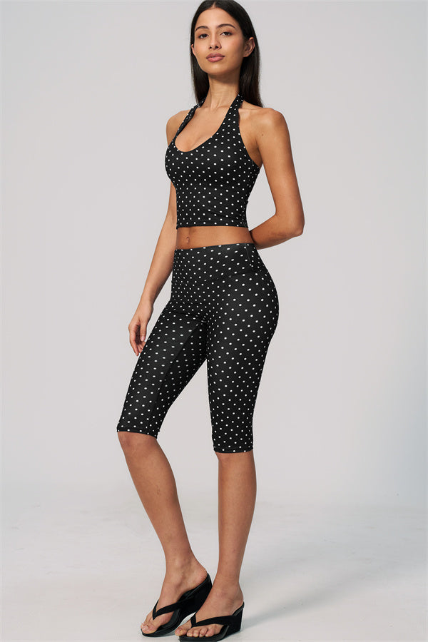 The Frame Halter Tank Top Capri Leggings 2-Piece Set