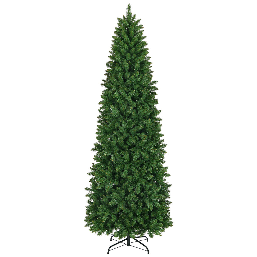Prelit Pencil Christmas Tree, 9ft Premium Artificial Tree, Warm